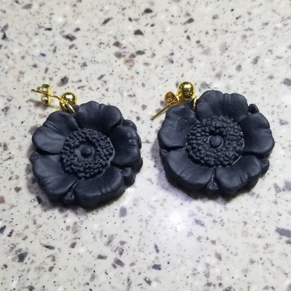 Polymer clay flower earrings